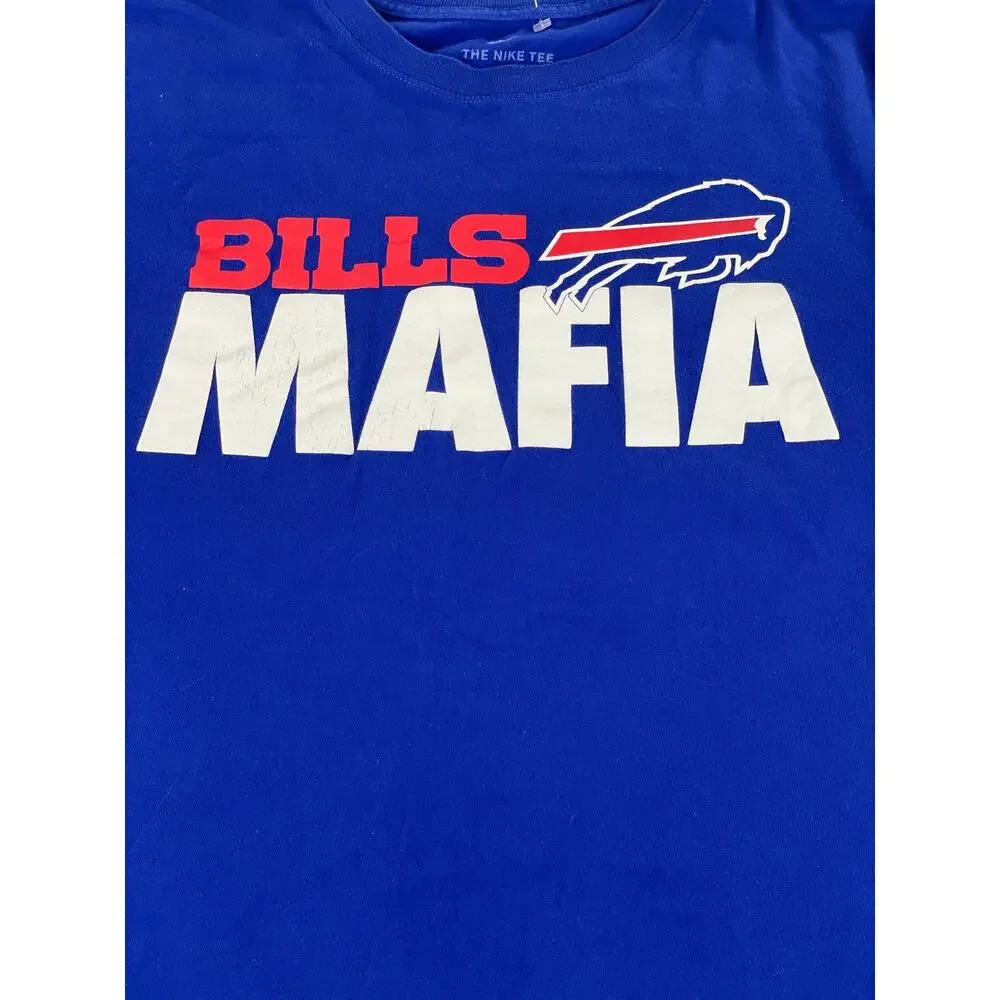 Nike Mens Blue Buffalo Bills Mafia Short Sleeve Tee Shirt Size L